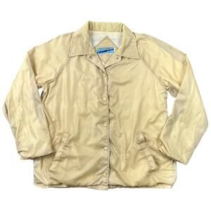 Vintage 80s Coach Jacket Beige Nylon Streetwear Skate Minimalist - Men’s M